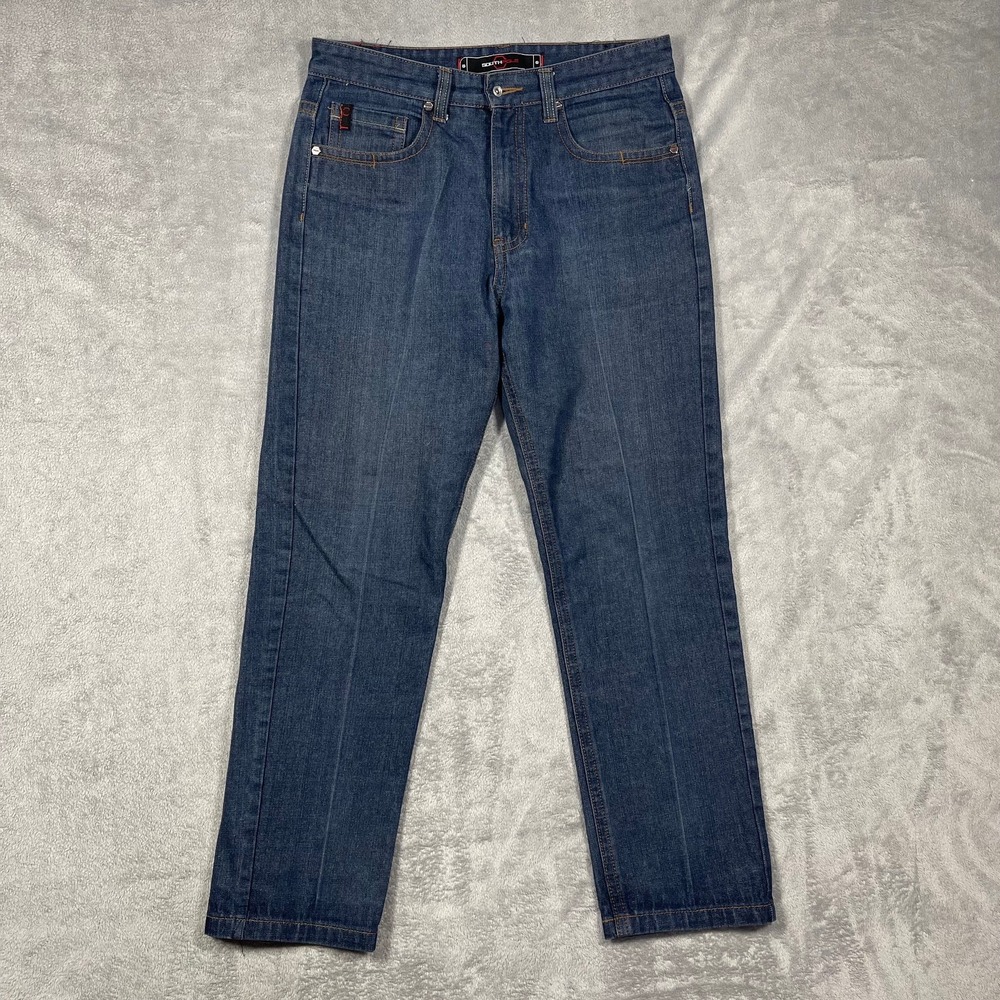 Southpole Jeans Mens 34 Blue Dark Wash Straight Leg Streetwear Denim Pants‎
